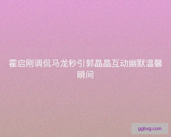 霍启刚调侃马龙秒引郭晶晶互动幽默温馨瞬间